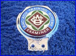 VINTAGE 1960s ROYAL AUTOMOBILE CLUB EXAMINER CAR BADGE RAC/ACU TRAINING STAFF