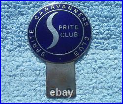 VINTAGE 1960s SPRITE CARAVANNERS CLUB GB CAR BADGE CLASSIC BRIT CARAVAN/CAMPING