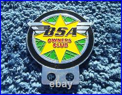 VINTAGE 1970s BSA OWNERS CLUB MOTORCYCLE/CAR BADGEBANTAM/ROCKET/GOLD STAR/FLASH