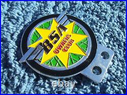 VINTAGE 1970s BSA OWNERS CLUB MOTORCYCLE/CAR BADGEBANTAM/ROCKET/GOLD STAR/FLASH