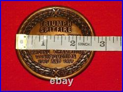 VINTAGE TRIUMPH SPITFIRE SPORTS CAR CLUB of AMERICA 1969 1970 EMBLEM SCCA BADGE