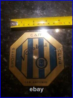 Vagabond Sports Car Club Brass Badge Emblem San Antonio Texas Rare 4