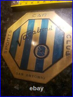 Vagabond Sports Car Club Brass Badge Emblem San Antonio Texas Rare 4