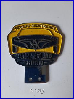 Vickers- Armstrongs car club grill badge. Vickers Hurn car club badge