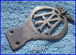 Vintage 1911 Automobile Association Car Badgepre Ww1/war Solid Nickel Aa Emblem