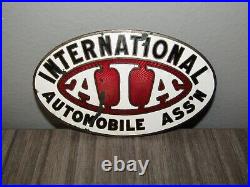 Vintage 1930s International Automobile Ass'n Porcelain AIA Club Automobile Badge