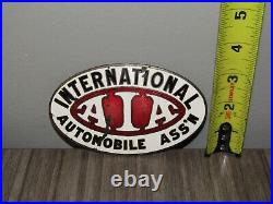 Vintage 1930s International Automobile Ass'n Porcelain AIA Club Automobile Badge