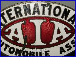 Vintage 1930s International Automobile Ass'n Porcelain AIA Club Automobile Badge