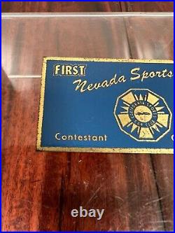 Vintage 1958 California Sports Car Club Races Nevada Dash Emblem Badge Plate