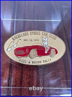 Vintage 1959 Bachelors Sports Car Club Rally Race Dash Emblem Badge Plate Plaque