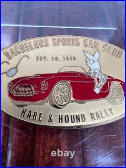 Vintage 1959 Bachelors Sports Car Club Rally Race Dash Emblem Badge Plate Plaque