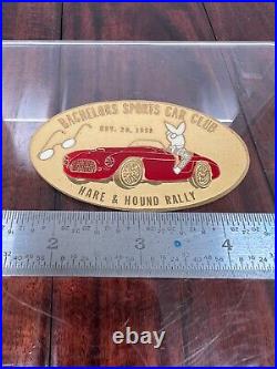 Vintage 1959 Bachelors Sports Car Club Rally Race Dash Emblem Badge Plate Plaque