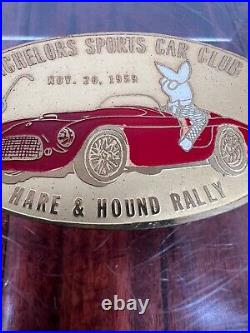 Vintage 1959 Bachelors Sports Car Club Rally Race Dash Emblem Badge Plate Plaque