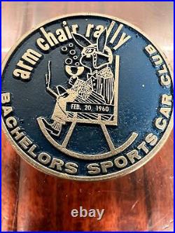 Vintage 1960 Bachelors Sports Car Club Rally Race Dash Emblem Badge Plate Plaque