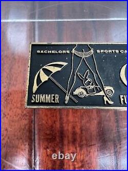 Vintage 1960 Bachelors Sports Car Club Rally Race Dash Emblem Badge Plate Plaque