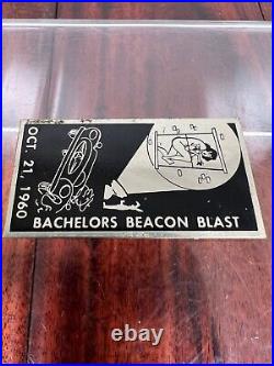 Vintage 1960 Bachelors Sports Car Club Rally Race Dash Emblem Badge Plate Plaque