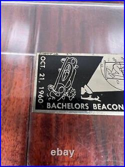 Vintage 1960 Bachelors Sports Car Club Rally Race Dash Emblem Badge Plate Plaque