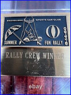 Vintage 1960 Bachelors Sports Car Club Rally Race Dash Emblem Badge Plate Plaque