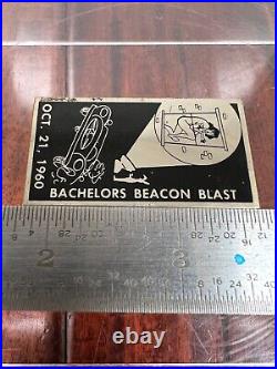 Vintage 1960 Bachelors Sports Car Club Rally Race Dash Emblem Badge Plate Plaque