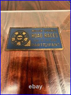 Vintage 1960 California Sports Car Club Road Races Dash Emblem Badge Plate