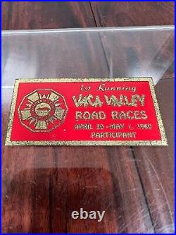 Vintage 1960 California Sports Car Club Road Races Dash Emblem Badge Plate