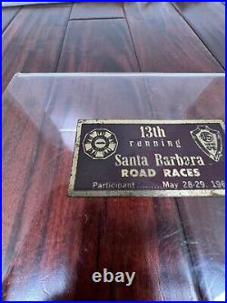 Vintage 1960 California Sports Car Club Road Races Dash Emblem Badge Plate