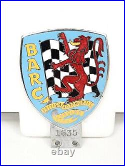 Vintage 50's BRITISH AUTOMOBILE RACING CLUB (BARC) AUTO BADGE MARPLES & BEASLEY