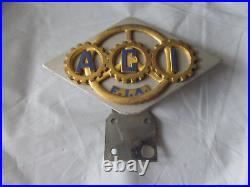 Vintage ACI Automobile Club Italy F. I. A. Car Badge Lorioli Milano-Roma