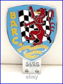 Vintage Barc British Automobile Racing Club Auto Car Badge Marples & Beasley Exc