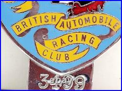 Vintage Barc British Automobile Racing Club Auto Car Badge Marples & Beasley Exc