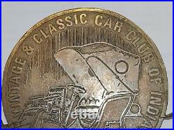 Vintage Brass Monogram Badge Classic Car Club Of India Embossed Vintage Car Rare