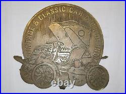 Vintage Brass Monogram Badge Classic Car Club Of India Embossed Vintage Car Rare