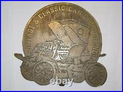 Vintage Brass Monogram Badge Classic Car Club Of India Embossed Vintage Car Rare