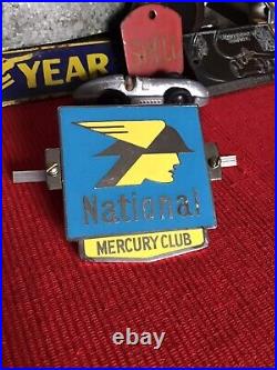 Vintage Car Grill Badge NATIONAL MERCURY CLUB Car Grille Badge VG Condition