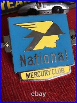 Vintage Car Grill Badge NATIONAL MERCURY CLUB Car Grille Badge VG Condition