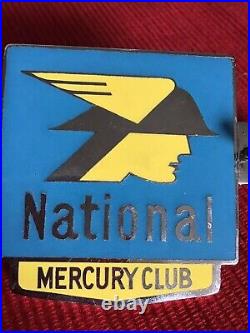 Vintage Car Grill Badge NATIONAL MERCURY CLUB Car Grille Badge VG Condition