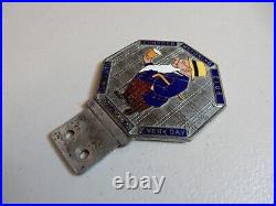 Vintage Chrome Enamel Younger Motoring Club Brewery Car Badge Auto Emblem