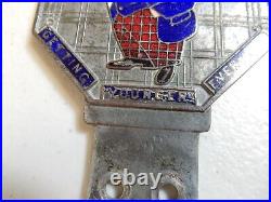 Vintage Chrome Enamel Younger Motoring Club Brewery Car Badge Auto Emblem