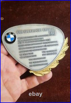 Vintage Enamel Automobil Radiator Car Club Badge # Bmw Trophy Sporting Success