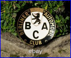 Vintage Enamel Automobile Car Club Badge # Automobile Club Berlin Germany