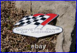 Vintage Enamel Automobile Car Club Badge # Bac Corvette Club Of Michigan