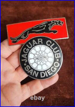 Vintage Enamel Automobile Car Club Badge # Jaguar Club San Diego California