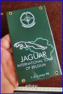 Vintage Enamel Automobile Car Club Badge # Jaguar Int. Tour Of Belgium 1998