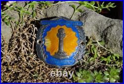 Vintage Enamel Automobile Car Club Badge # Norway By Car Hammerfest