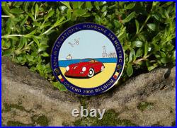 Vintage Enamel Automobile Car Club Badge # Porsche 356 Meeting Ostend Belgium 05