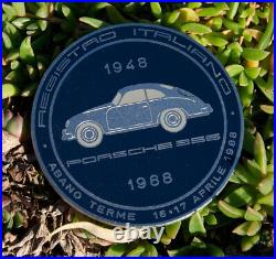 Vintage Enamel Automobile Car Club Badge # Porsche 356 Registro Italiano 1988