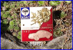 Vintage Enamel Automobile Car Club Badge # Porsche Ladies Rally Cannstatt 1967