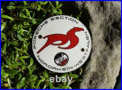 Vintage Enamel Automobile Car Club Badge # Porsche Section Nordrhein Westfalen