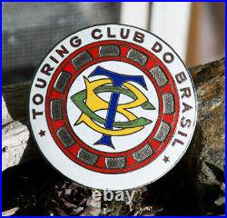 Vintage Enamel Automobile Car Club Badge # Tcb Touring Club Do Brasil