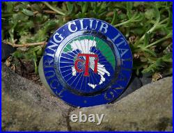 Vintage Enamel Automobile Car Club Badge # Tci Touring Club Italiano Italy